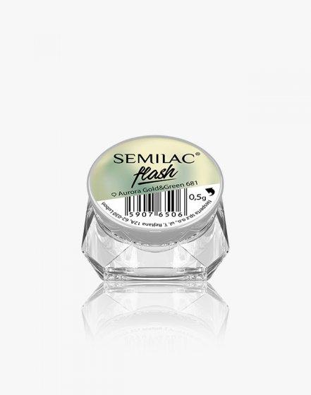 Semilac Flash Aurora Gold & Green 681