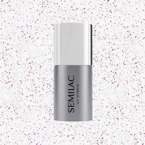 Semilac Top No Wipe Blinking Violet & Rose Flakes 7ml