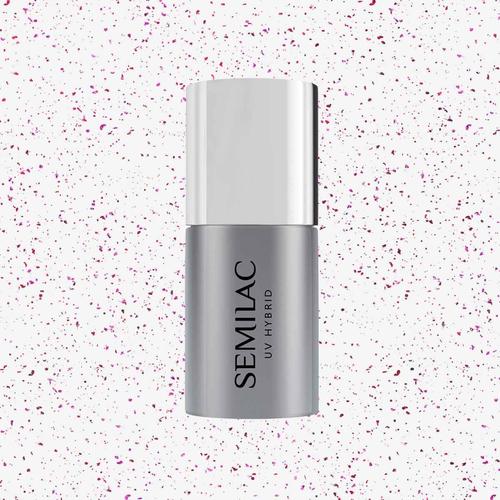 Semilac Top No Wipe Blinking Violet & Rose Flakes 7ml