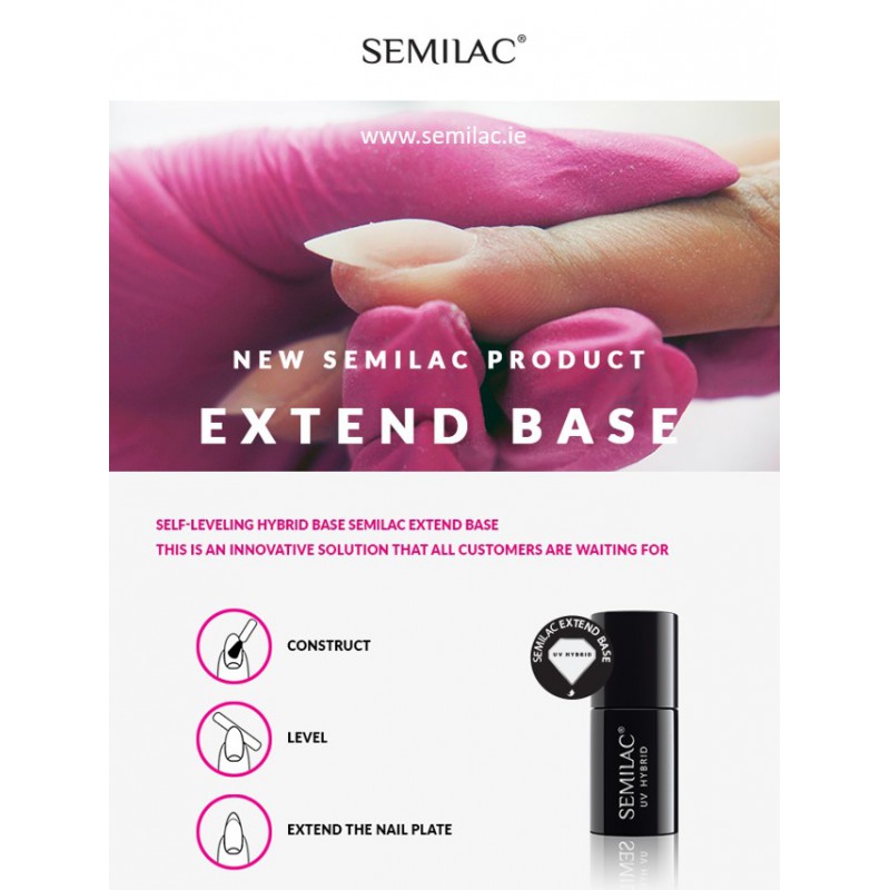 Extending nail with Semilac Extend Base