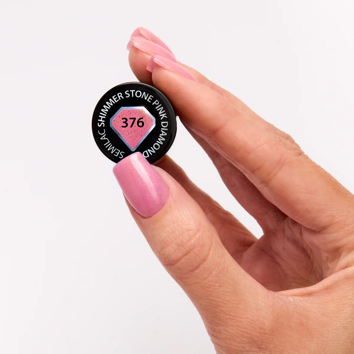 Semilac 376 Shimmer Stone Pink Diamond HEMA Free UV Gel Polish
