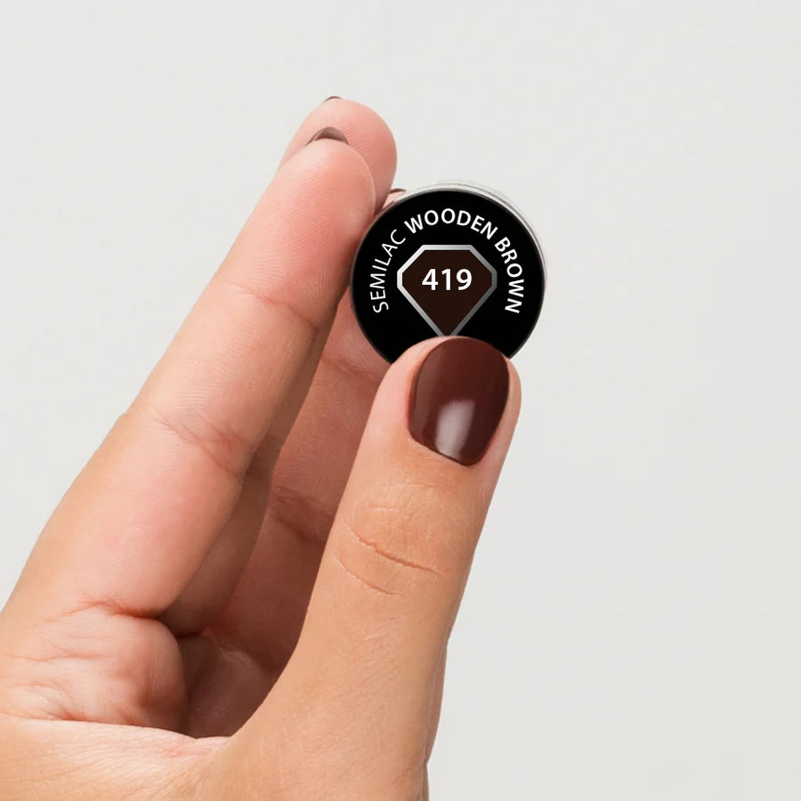 Semilac 419 Wooden Brown HEMA Free UV Gel Polish