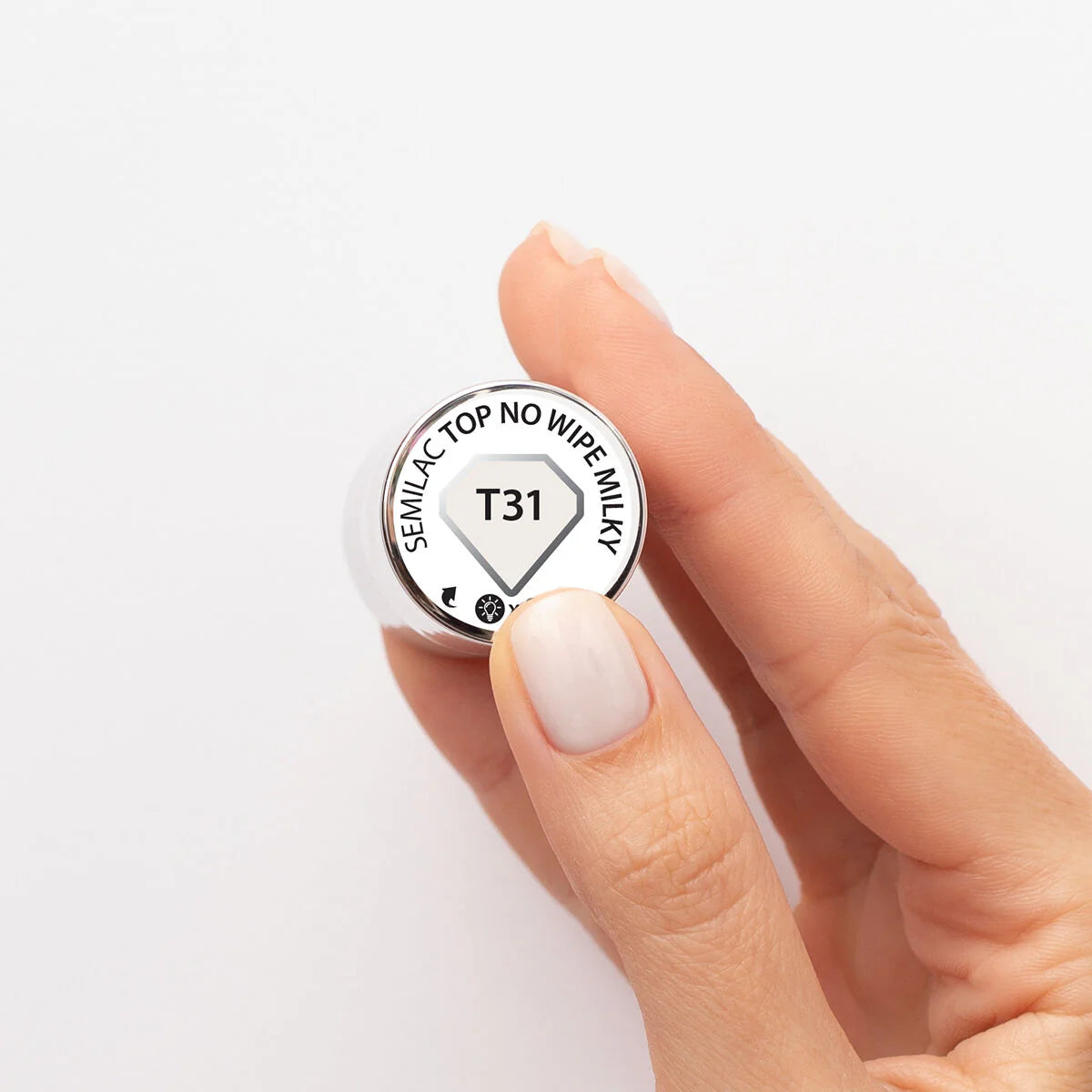 Semilac Top Coat No Wipe Milky T31 UV Gel Polish