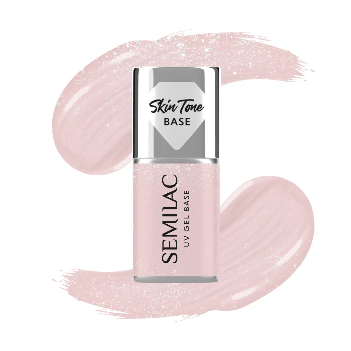Semilac Skin Tone Cover Base Glitter Beige - Builder Gel in a Bottle