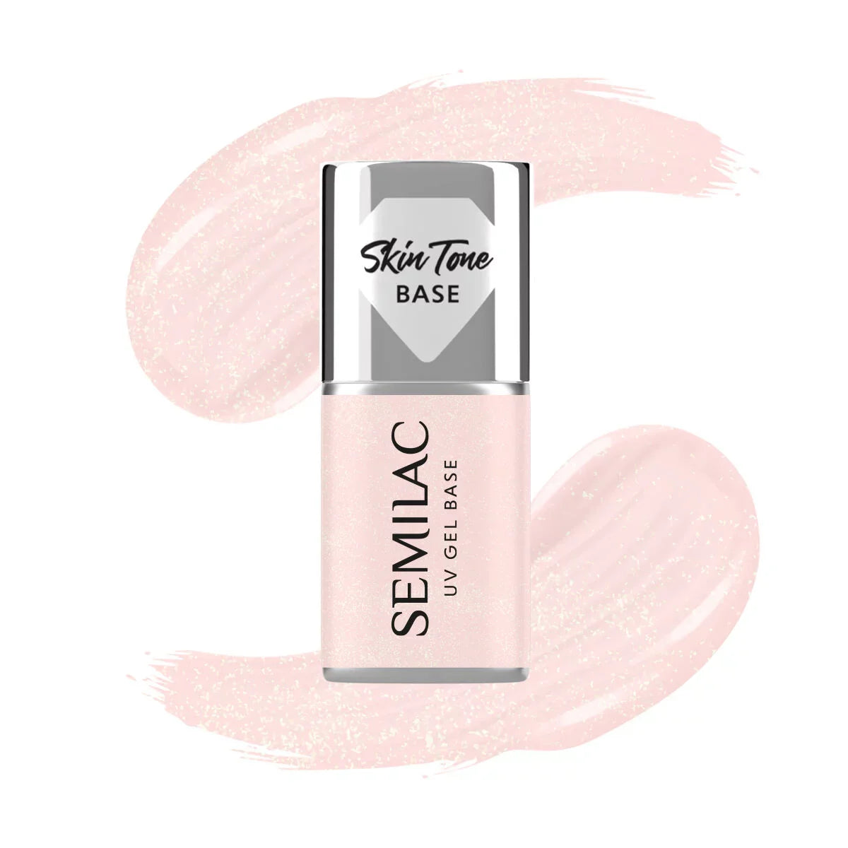 Semilac Skin Tone Cover Base Glitter Rose - Builder Gel in a Bottle