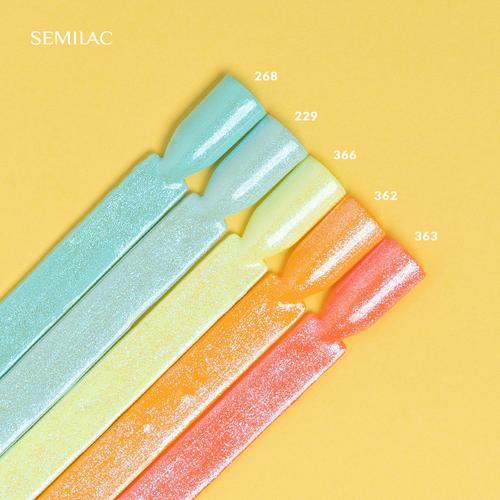 Semilac Top No Wipe Sparkling Blue T18 7ml